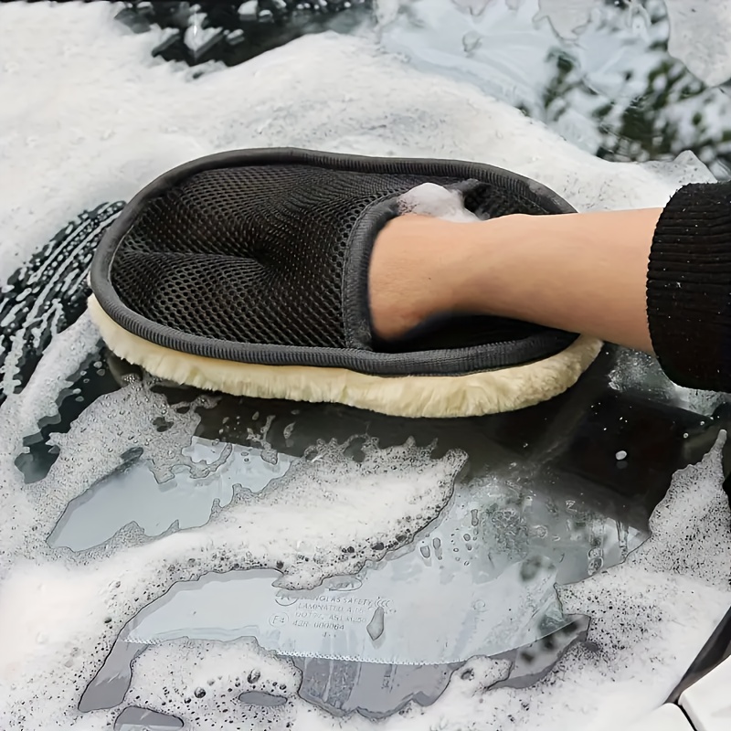 Car Detailing Wash Mitt Microfiber Wool - 4 sztuki rękawic do mycia samochodu