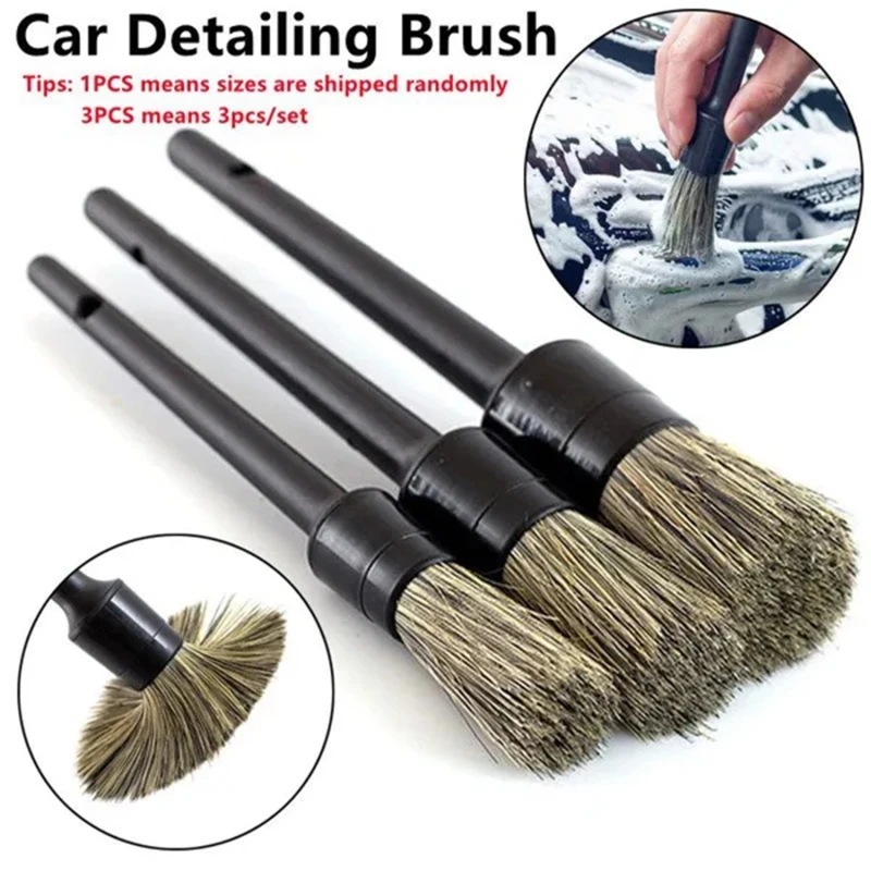 Car Detailing Brush Set Boar Hair Interior - 50 Zestawów 3 szt./zestaw Szczotki do