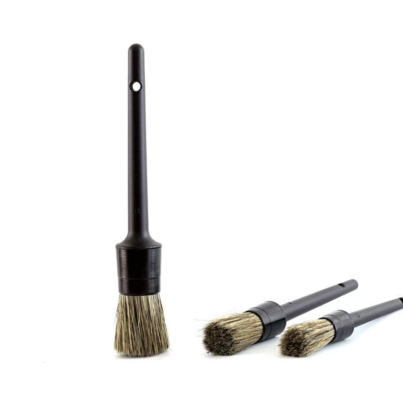 Car Detailing Brush Set Boar Hair Interior - Zestaw 3 szczoteczek do czyszczenia samochodu,