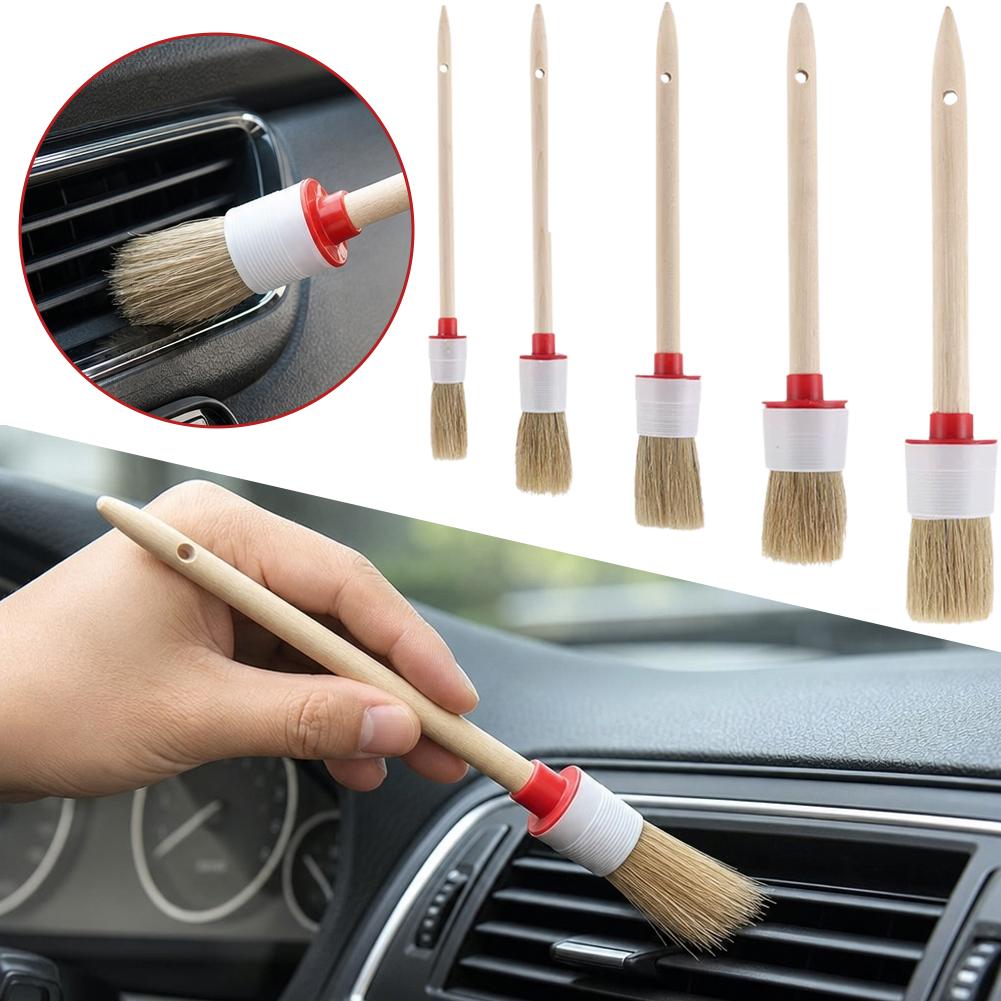 5-częściowy zestaw szczotek do – Car Detailing Brush Set Boar Hair Interior recenzja i cena