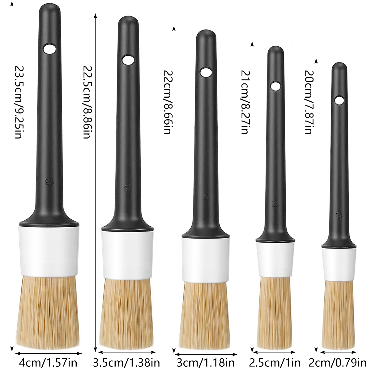 3/5 szt. Zestaw szczotek do de – Car Detailing Brush Set Boar Hair Interior recenzja i cena