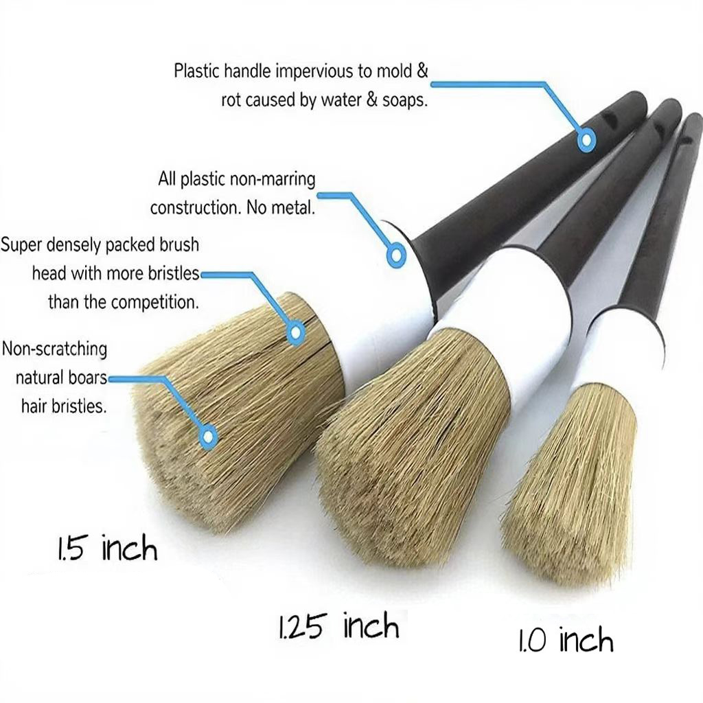 3-częściowy zestaw szczotek do – Car Detailing Brush Set Boar Hair Interior recenzja i cena