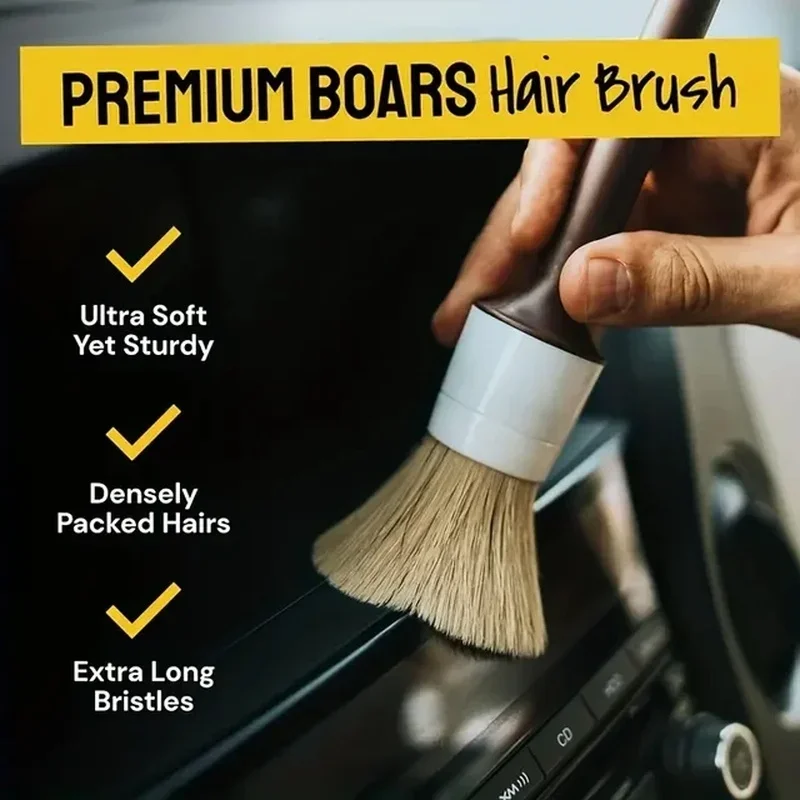3-częściowy zestaw szczotek do – Car Detailing Brush Set Boar Hair Interior recenzja i cena