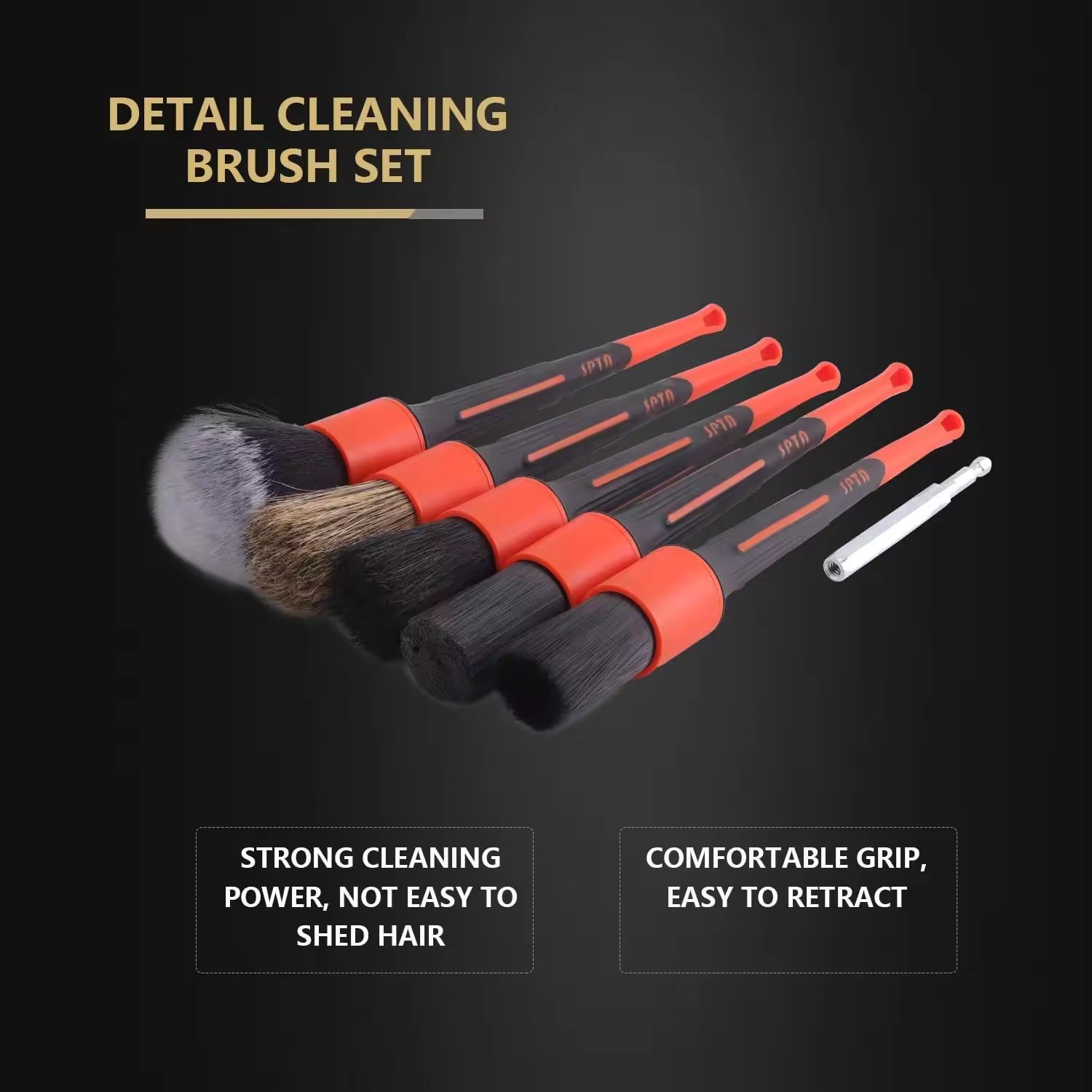 SPTA 5 szt. Zestaw szczotek do – Car Detailing Brush Set Boar Hair Interior recenzja i cena