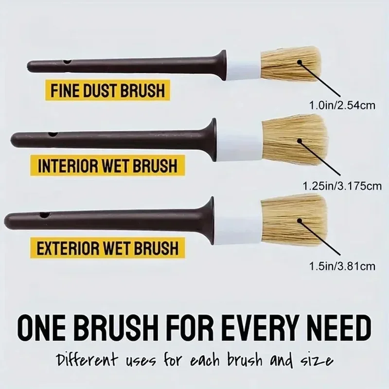 3-częściowy zestaw szczotek do – Car Detailing Brush Set Boar Hair Interior recenzja i cena